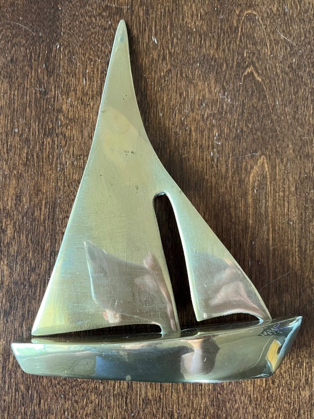 Vintage Brass SAILBOAT Sailing Boat Nautical Maritime Home Decor 6 1/2in high